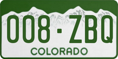 CO license plate 008ZBQ