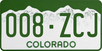 CO license plate 008ZCJ