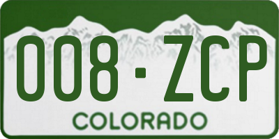 CO license plate 008ZCP