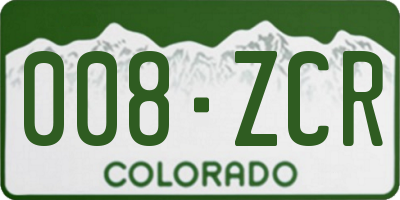 CO license plate 008ZCR