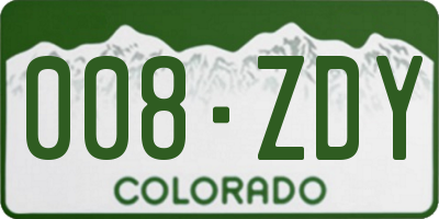 CO license plate 008ZDY