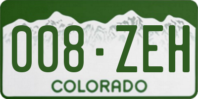 CO license plate 008ZEH