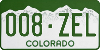 CO license plate 008ZEL