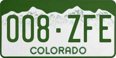 CO license plate 008ZFE