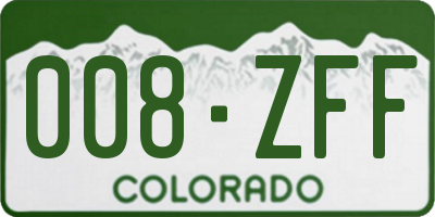 CO license plate 008ZFF
