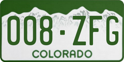 CO license plate 008ZFG