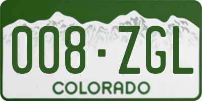 CO license plate 008ZGL