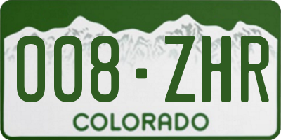 CO license plate 008ZHR