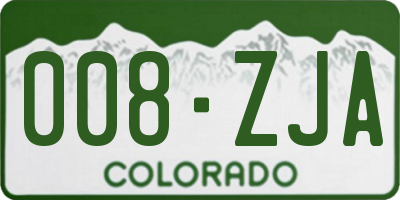 CO license plate 008ZJA