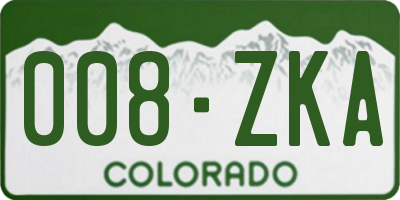 CO license plate 008ZKA