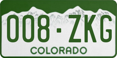 CO license plate 008ZKG