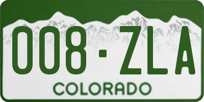 CO license plate 008ZLA