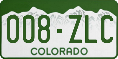 CO license plate 008ZLC