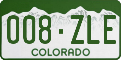 CO license plate 008ZLE