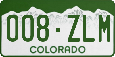 CO license plate 008ZLM