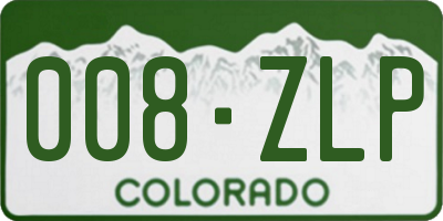CO license plate 008ZLP