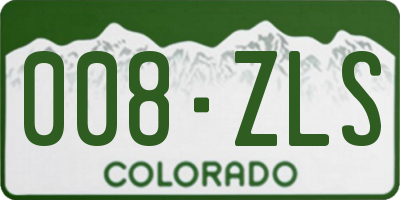 CO license plate 008ZLS