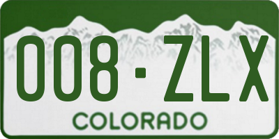 CO license plate 008ZLX