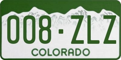 CO license plate 008ZLZ