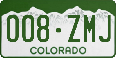 CO license plate 008ZMJ