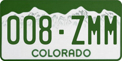 CO license plate 008ZMM