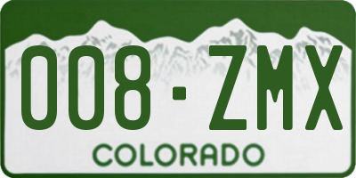 CO license plate 008ZMX