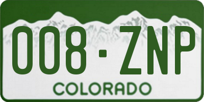 CO license plate 008ZNP