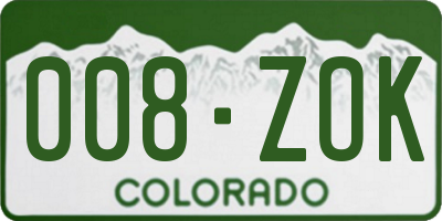 CO license plate 008ZOK