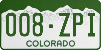 CO license plate 008ZPI