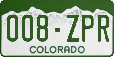 CO license plate 008ZPR