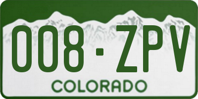 CO license plate 008ZPV