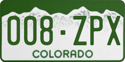 CO license plate 008ZPX