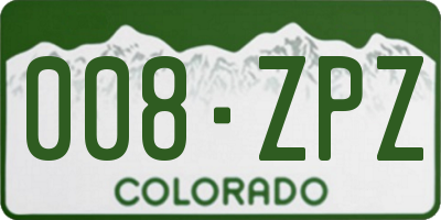 CO license plate 008ZPZ