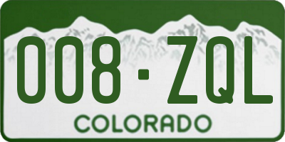 CO license plate 008ZQL