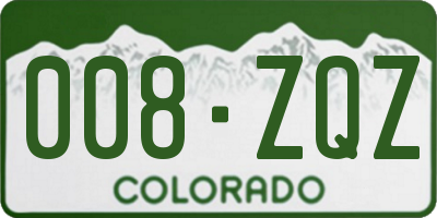 CO license plate 008ZQZ