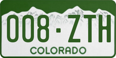 CO license plate 008ZTH