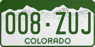 CO license plate 008ZUJ