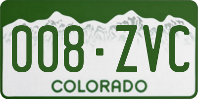CO license plate 008ZVC