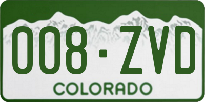 CO license plate 008ZVD