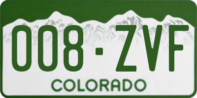 CO license plate 008ZVF