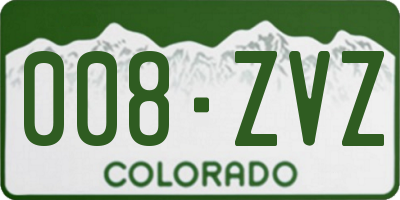 CO license plate 008ZVZ