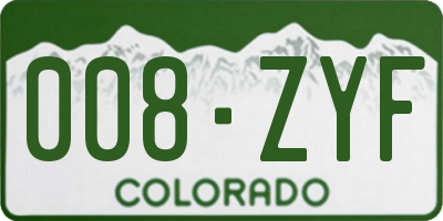 CO license plate 008ZYF