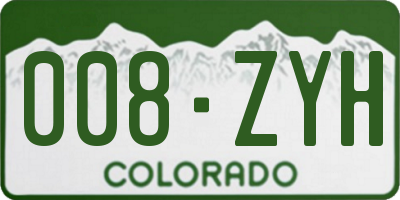 CO license plate 008ZYH