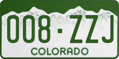 CO license plate 008ZZJ