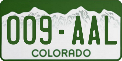 CO license plate 009AAL