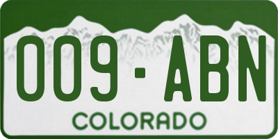 CO license plate 009ABN