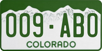 CO license plate 009ABO
