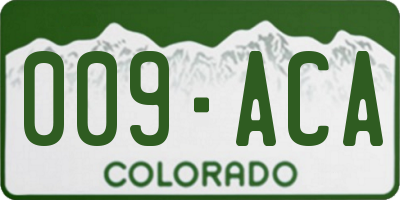 CO license plate 009ACA