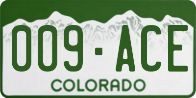 CO license plate 009ACE