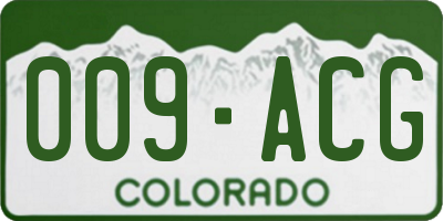 CO license plate 009ACG